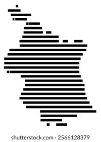 Symbol Map of the region Valencia (Spain) showing the territory with just a few black horizontal lines