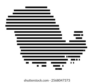 Symbol Map of the region Vestfold og Telemark (Norway) showing the territory with just a few black horizontal lines