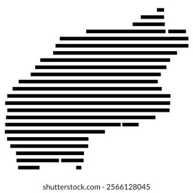 Symbol Map of the region Viana do Castelo (Portugal) showing the territory with just a few black horizontal lines