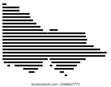 Symbol Map of the region Victoria (Australia) showing the territory with just a few black horizontal lines