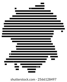 Symbol Map of the region Viljandi (Estonia) showing the territory with just a few black horizontal lines