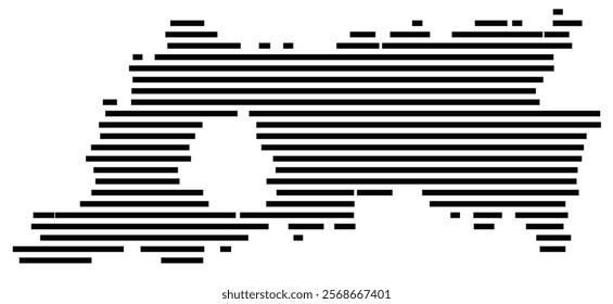 Symbol Map of the region Vlaams-Brabant (Belgium) showing the territory with just a few black horizontal lines