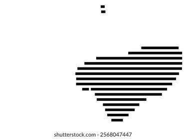 Symbol Map of the region Yucatan (Mexico) showing the territory with just a few black horizontal lines