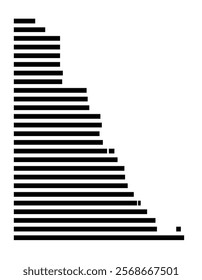 Symbol Map of the region Yukon (Canada) showing the territory with just a few black horizontal lines