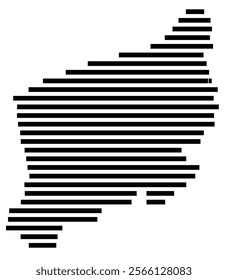 Symbol Map of the region Zachodniopomorskie (Poland) showing the territory with just a few black horizontal lines