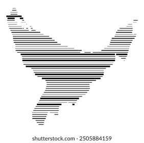 Symbol Map of the Regional Council Bay of Plenty (New Zealand) showing the territory with parallel black lines in different line thickness