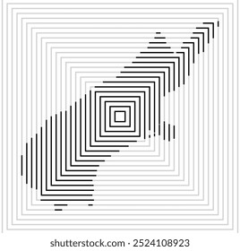 Mapa de símbolos do Conselho Regional de Cantuária (Nova Zelândia) mostrando o território com uma série de linhas quadradas pretas sobre fundo branco