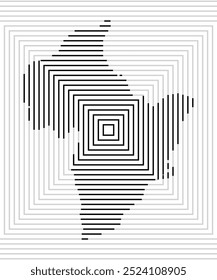 Symbol Map of the Regional Council Otago (New Zealand) showing the territory with a series of black square lines on white background