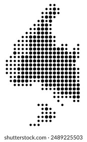 Symbol Map of the Regional Council Southland (New Zealand) showing the stateprovince with a pattern of black circles