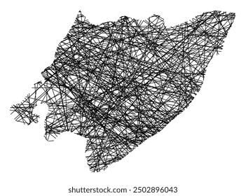 Symbol Map of the Regional Council Wellington (New Zealand) showing the state with black, crossing lines like Mikado Sticks or a spider web