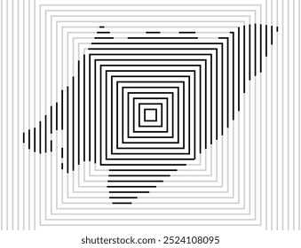 Symbol Map of the Regional Council Wellington (New Zealand) showing the territory with a series of black square lines on white background