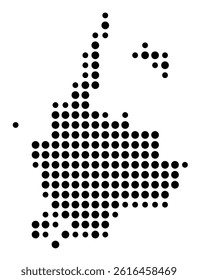 Symbol Map of Rochester (United States) showing the city with a pattern of just a few black dots