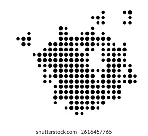 Symbol Map of Round Rock (United States) showing the city with a pattern of just a few black dots