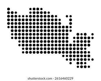Symbol Map of San Jacinto (United States) showing the city with a pattern of just a few black dots