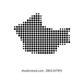 Symbol Map of Sant Julia de Loria (Andorra) showing the area with a pattern of black circles