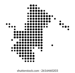 Symbol Map of Santa Maria (United States) showing the city with a pattern of just a few black dots