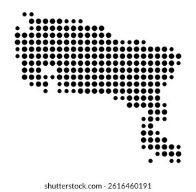 Symbol Map of South Gate (United States) showing the city with a pattern of just a few black dots
