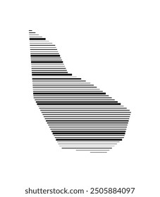 Symbol Map of the Special Municipality St. Eustatius (Netherlands) showing the territory with parallel black lines in different line thickness