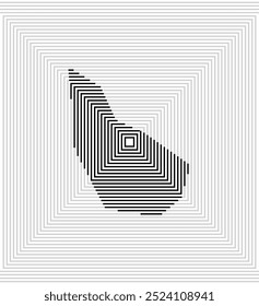 Symbol Map of the Special Municipality St. Eustatius (Netherlands) showing the territory with a series of black square lines on white background