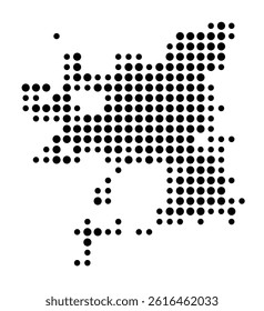 Symbol Map of St. Peters (United States) showing the city with a pattern of just a few black dots