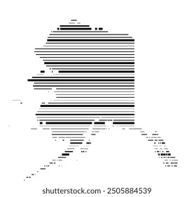 Symbol Map of the State Alaska (United States of America) showing the state with parallel black lines in different line thickness