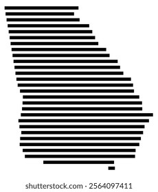 Symbol Map of the state Georgia (United States) showing the territory with just a few black horizontal lines