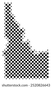 Symbol Map of the State Idaho (United States of America) showing the state with a pattern of black squares like a chessboard