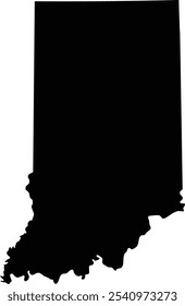 Symbol Map of the State Indiana (United States of America) showing the state as black polygon with transparent background