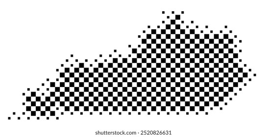 Symbol Map of the State Kentucky (United States of America) showing the state with a pattern of black squares like a chessboard