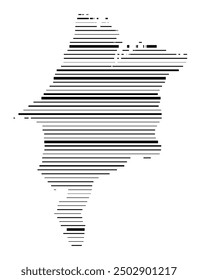 Symbol Map of the State Maranhao (Brazil) showing the territory with parallel black lines in different line thickness