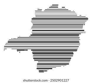 Symbol Map of the State Minas Gerais (Brazil) showing the territory with parallel black lines in different line thickness