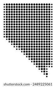 Symbol Map of the State Nevada (United States of America) showing the state with a pattern of black circles