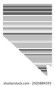 Symbol Map of the State Nevada (United States of America) showing the state with parallel black lines in different line thickness