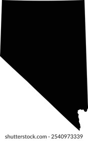 Symbol Map of the State Nevada (United States of America) showing the state as black polygon with transparent background