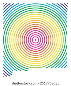 Symbolkarte des Bundesstaates New Mexico (Vereinigte Staaten von Amerika) mit konzentrischen Kreisen in Regenbogenfarben