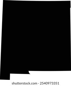 Symbol Map of the State New Mexico (United States of America) showing the state as black polygon with transparent background
