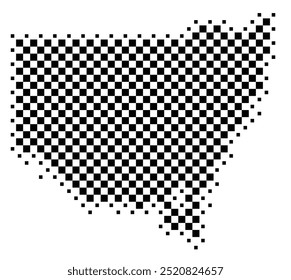Symbol Map of the State New South Wales (Australia) showing the territory with a pattern of black squares like a chessboard