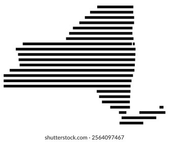 Symbol Map of the state New York (United States) showing the territory with just a few black horizontal lines