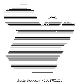 Symbol Map of the State Para (Brazil) showing the territory with parallel black lines in different line thickness