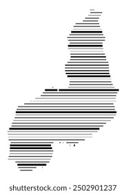 Symbol Map of the State Piaui (Brazil) showing the territory with parallel black lines in different line thickness