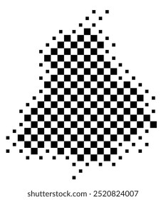 Symbol Map of the State Punjab (India) showing the territory with a pattern of black squares like a chessboard
