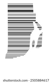 Symbol Map of the State Rhode Island (United States of America) showing the state with parallel black lines in different line thickness