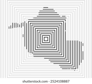 Symbol Map of the State Rondonia (Brazil) showing the territory with a series of black square lines on white background