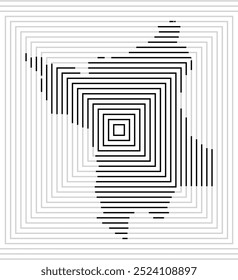 Symbol Map of the State Roraima (Brazil) showing the territory with a series of black square lines on white background