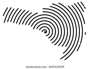 Symbol Map of the State Santa Catarina (Brazil) showing the territory with a black spiral line
