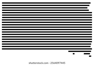Symbol Map of the state South Dakota (United States) showing the territory with just a few black horizontal lines
