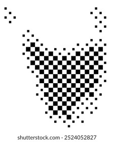 Symbol Map of the State Tasmania (Australia) showing the territory with a pattern of black squares like a chessboard