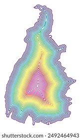 Mapa de símbolos del estado de Tocantins (Brasil) que muestra la frontera del estado en su interior en colores arcoíris