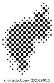 Symbol Map of the State Tripura (India) showing the territory with a pattern of black squares like a chessboard