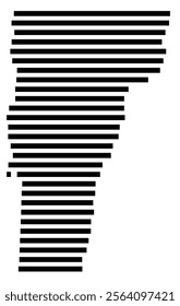 Symbol Map of the state Vermont (United States) showing the territory with just a few black horizontal lines